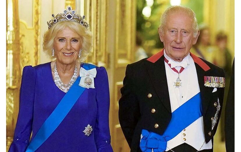 Carlos III e Camilla recebem casal presidencial no Castelo de Windsor
