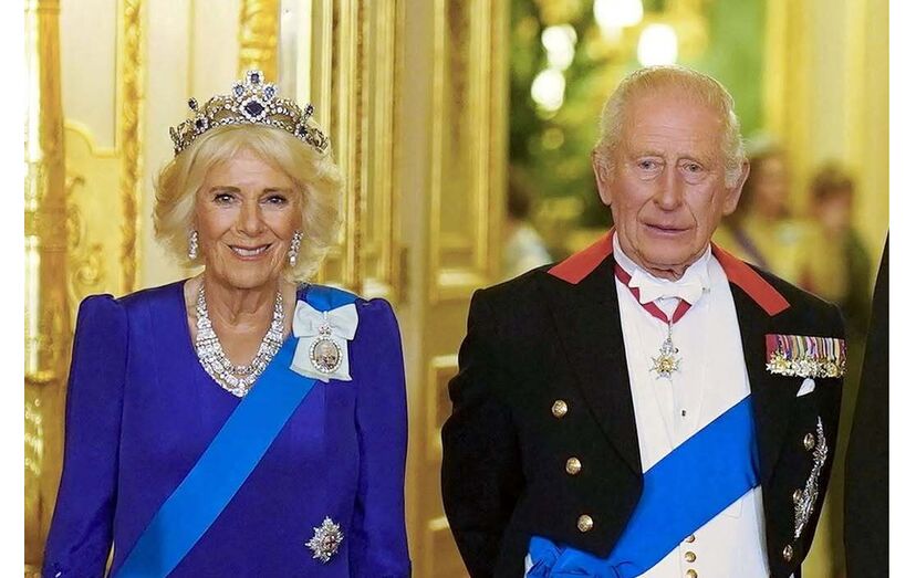 Carlos III e Camilla recebem casal presidencial no Castelo de Windsor