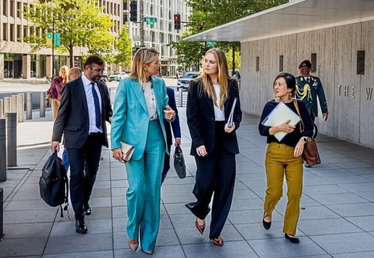 Rainha Máxima e princesa Amalia em compromissos oficiais nos EUA
