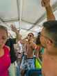 Rui Bandeira anima banhistas na República Dominicana.
