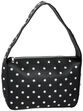 Bolsa preta com detalhes metálicos, acessório de moda atual