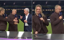 Mourinho deixou Laura Woods de mão estendida: reação da apresentadora já se tornou viral