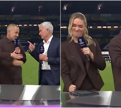 Mourinho deixou Laura Woods de mão estendida: reação da apresentadora já se tornou viral