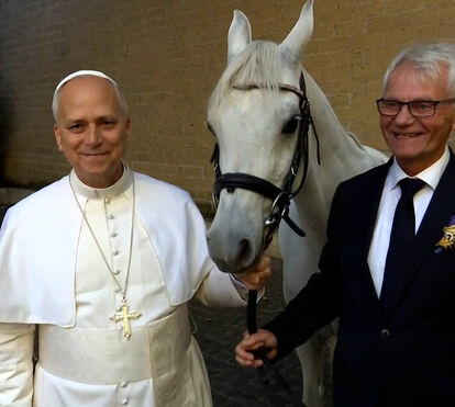 Proton: assim se chama o cavalo árabe puro-sangue oferecido ao Papa Leão XIV
