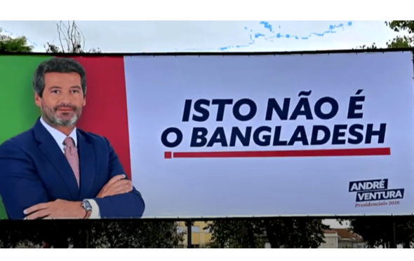 Cartaz de André Ventura com mensagem sobre o Bangladesh gera polémica