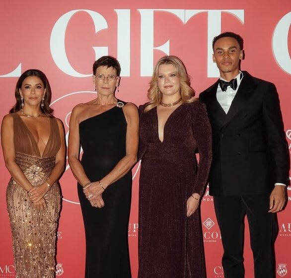 Eva Longoria com a família real monegasca na gala Global Gift Foundation