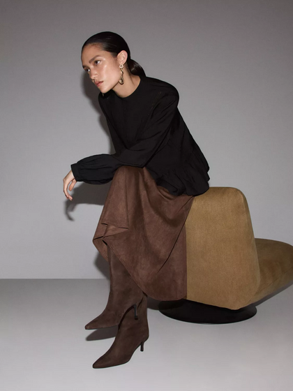 Bota de salto com efeito de camurça - Lefties - 29,99€