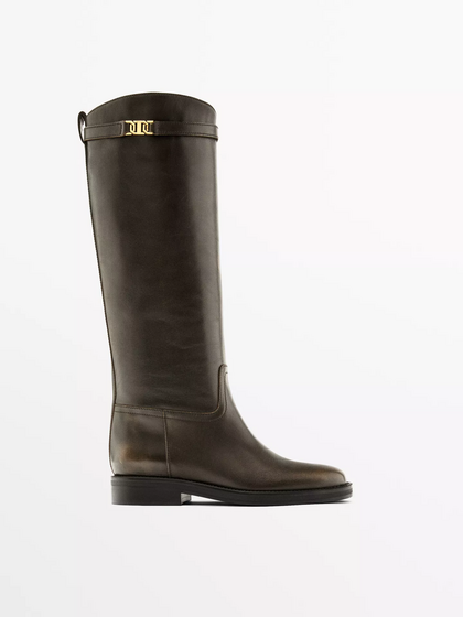 Botas de equitação em pele - Massimo Dutti - 179,00 €