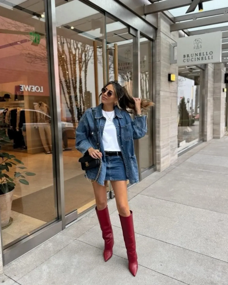Para usar com moderação! Botas altas e mini-saia ou micro calções