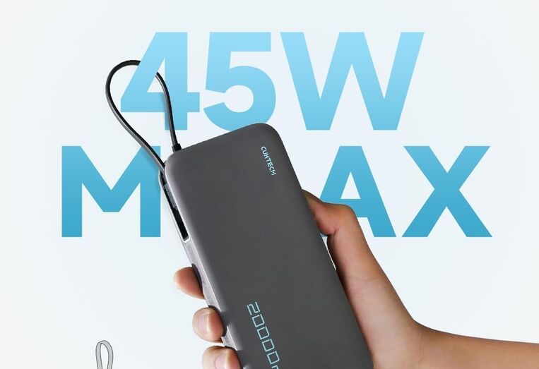Powerbank Cuktech: 45W Max para smartphone ou computador portátil