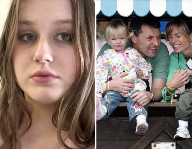 Julia Wandelt (à esquerda) é acusada de perseguir a família McCann (à direita, Amelie, a irmã mais nova de Maddie)