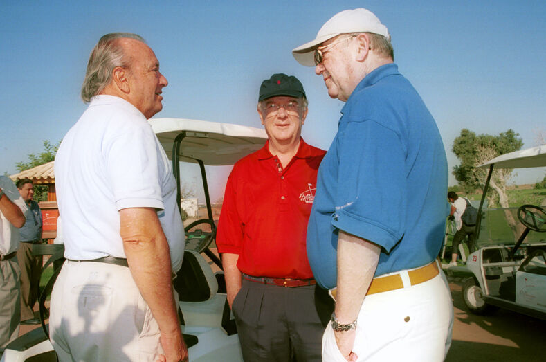 Balsemão com Jorge Sampaio durante uma partida de golf