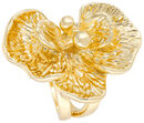 Anel dourado em forma de flor da Bijou Brigitte