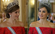 Letizia com a tiara Flor-de-Lis