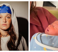 Carolina Deslandes e o filho Sebastião