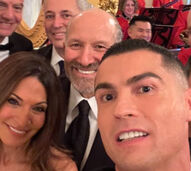 Cristiano Ronaldo com Elon Musk e Infantino na visita à Casa Branca