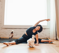 Tapetes, fraldas e penas! Galinhas resgatadas dão nova vida a aulas de ioga na Flórida