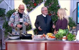 Isaltino Morais com Rui Oliveira e Teresa Guilherme na "cozinha" do programa da manhãs da CMTV