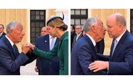 Argolada no protocolo real? Marcelo Rebelo de Sousa beija o príncipe Alberto do Mónaco e abana princesa Charléne