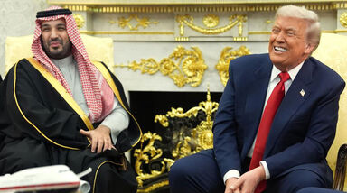 Cerimónia de saída da comitiva saudita da Casa Branca