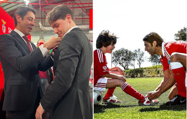 Rui Costa recebe apoio dos filhos em dia de eleições no Benfica