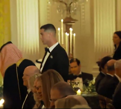 Cristiano Ronaldo no jantar da Casa Branca