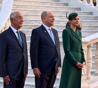 O cumprimento efusivo de Marcelo Rebelo de Sousa aos príncipes do Mónaco