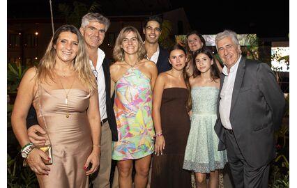 Jorge Rebelo de Almeida com o filho Gonçalo Rebelo de Andrade e a família na inauguração do Vila Galé Collection Amazónia
