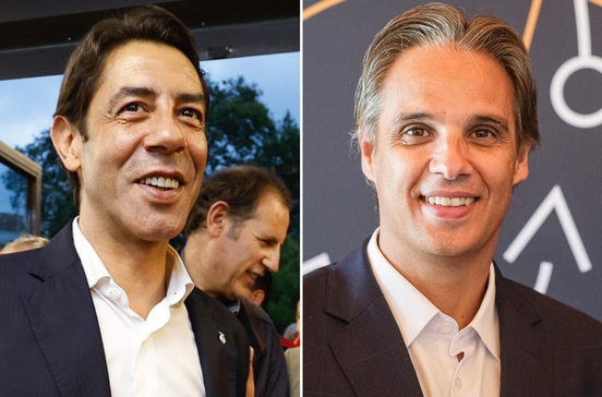 Rui Costa e Nuno Gomes, ex-colegas no Benfica, agora em lados opostos