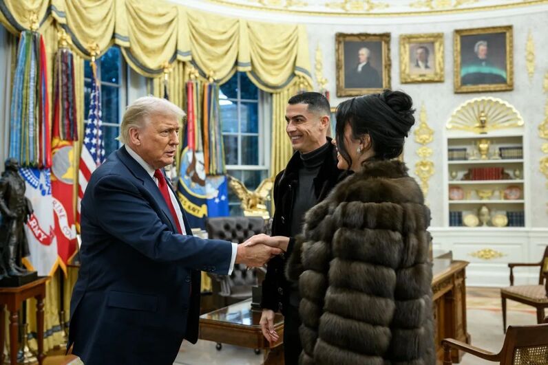 Trump recebe Cristiano Ronaldo e Georgina Rodríguez na Casa Branca