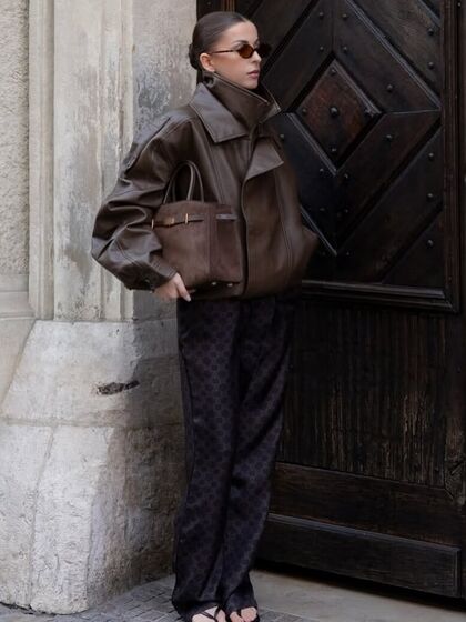 Se é para gastar dinheiro então invista na peça-estrela da temporada: o blusão de pele castanha