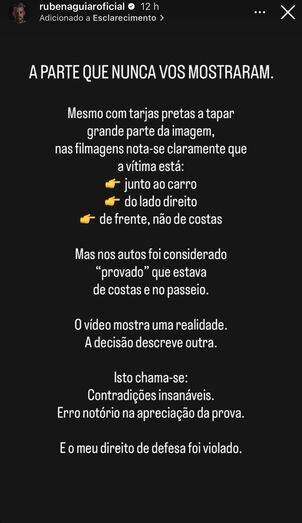 Rúben Aguiar considera que o seu direito de defesa foi violado no caso do atropelamento