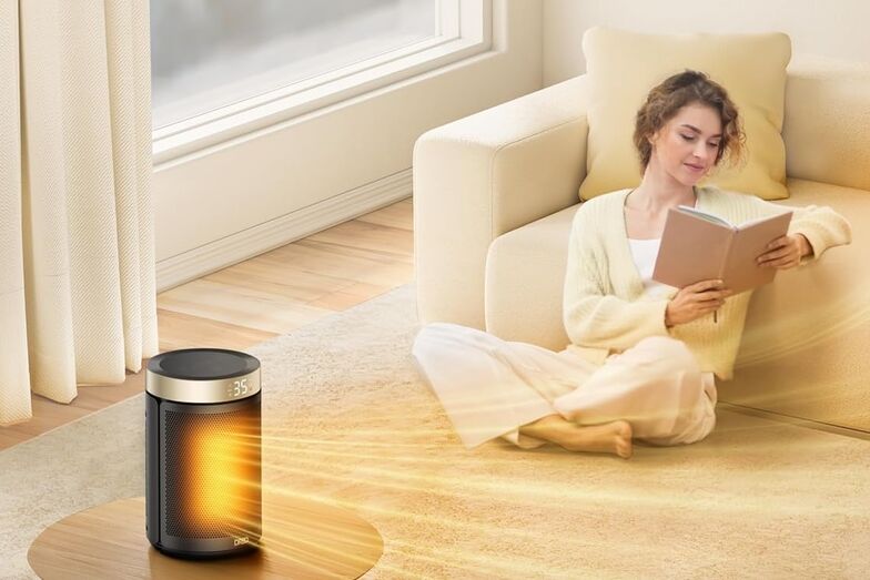 Aquecedor cerâmico aquece rapidamente e mantém temperatura estável até 35 graus