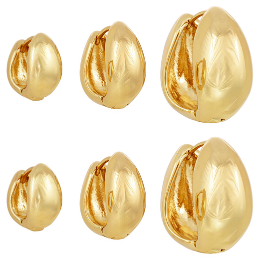 Brincos dourados da Bijou Brigitte: acessório de moda com design floral metálico