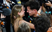 Margarida Corceiro e Lando Norris celebram na Fórmula 1