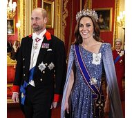 Os príncipes de Gales William e Kate no banquete real