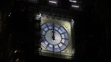 'Big Ben' já está pronto para tocar à meia-noite na véspera de Ano Novo