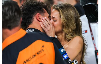 Margarida Corceiro e Lando Norris celebram na Fórmula 1 em Abu Dhabi