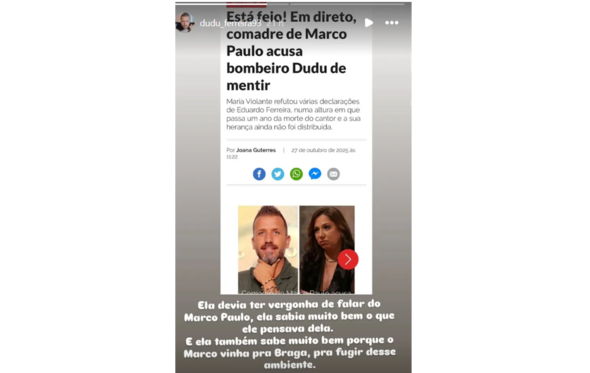 Dudu arrasa Maria Violante