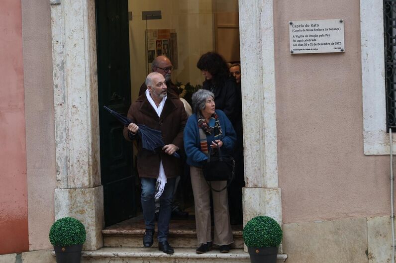 Heitor Lourenço à saída do velório
