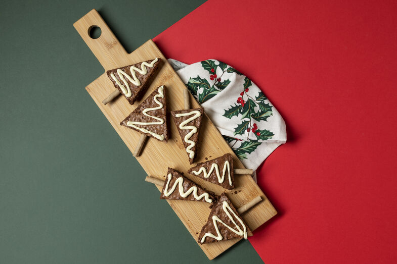 Árvores de Natal de chocolate alegram a ceia