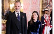 Letizia e Felipe recebem o Corpo Diplomático
