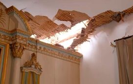 "Caiu a parede e o teto, mas o altar ficou intacto": Novas imagens mostram destruição na capela do palacete de José Cid