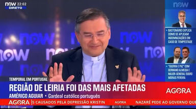 Cardeal D.Américo Aguiar apanha valente susto em direto no NOW, com o momento do golo de Trubin 