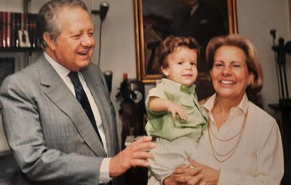 Mário Barroso Soares com os avós, Mário Soares e Maria Barroso