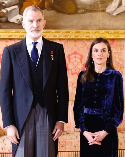 Letizia e Felipe recebem o Corpo Diplomático