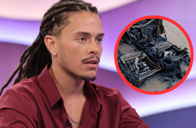 Destroços do carro de Maycon surgem na praia da Nazaré, um mês após a sua morte