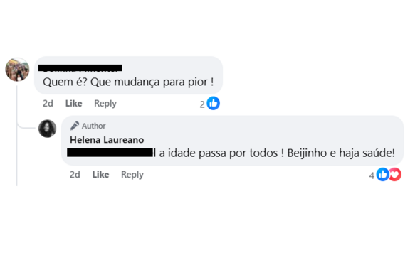 A resposta de Helena Laureano