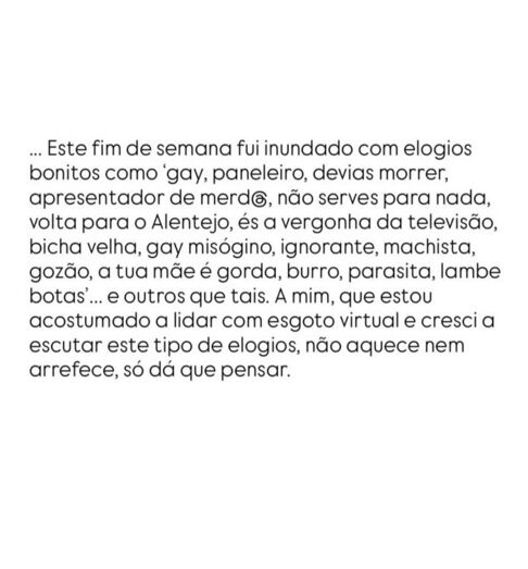 Cláudio Ramos denuncia ofensas homofóbicas e misóginas recebidas online.
