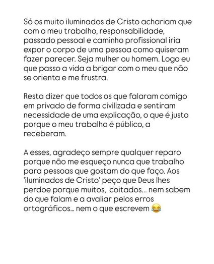 Cláudio Ramos reage a críticas sobre a sua postura profissional.
